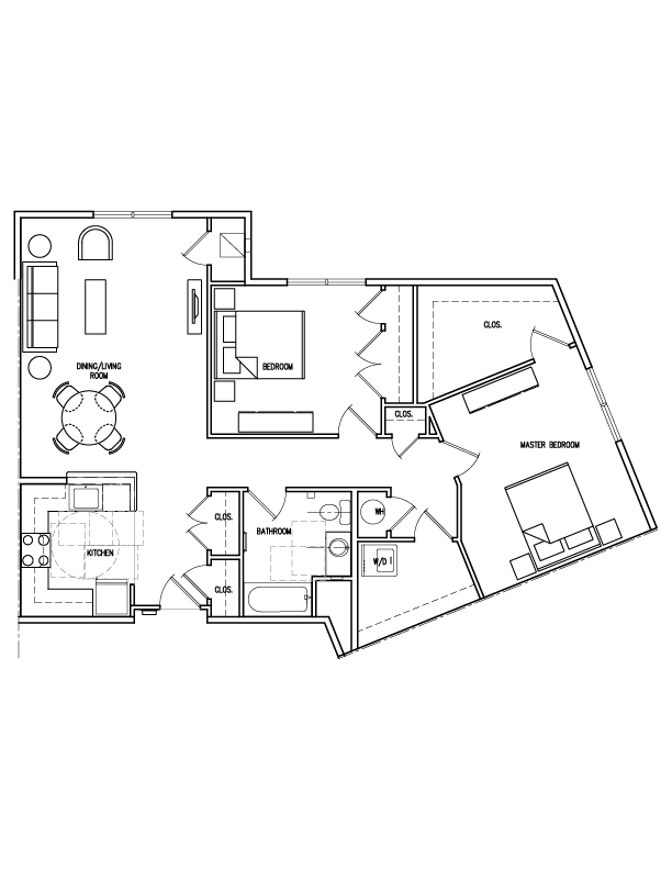 Floor Plan - 2 Bedrooms 1 Bath