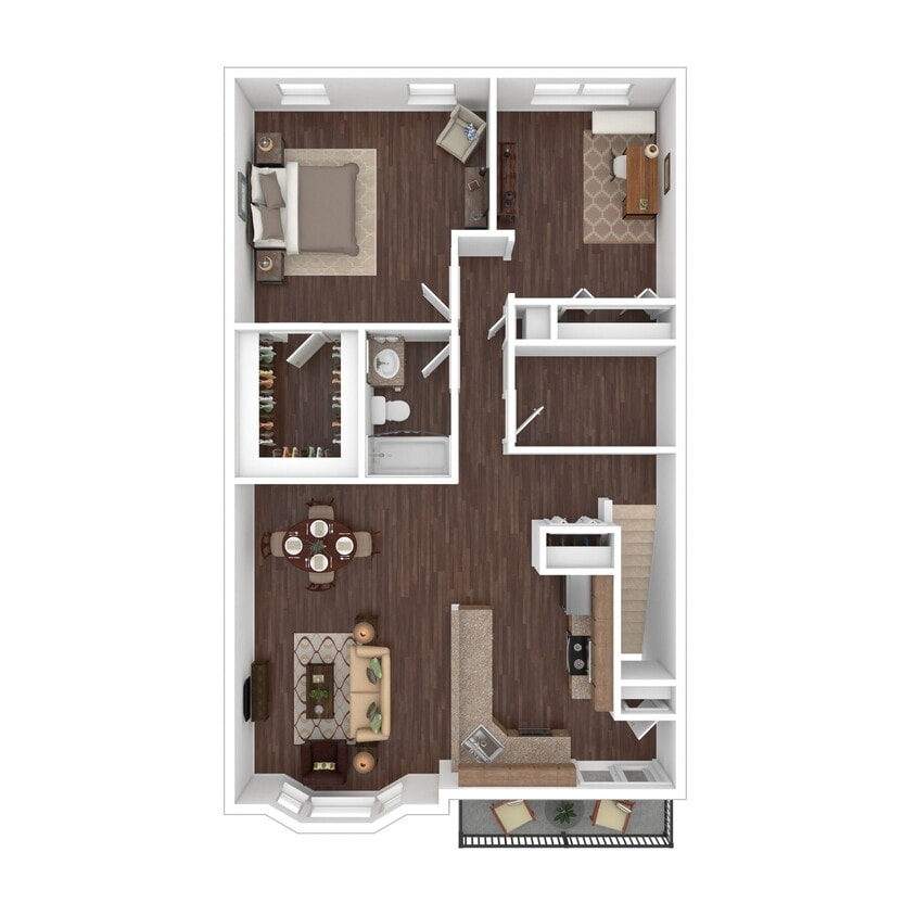Floor Plan - One Bedroom Den (60% Affordable)