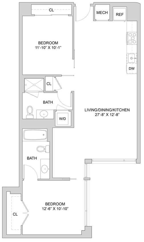 Floor Plan - 2 Bed_2 Bath-A1_2BR_SF