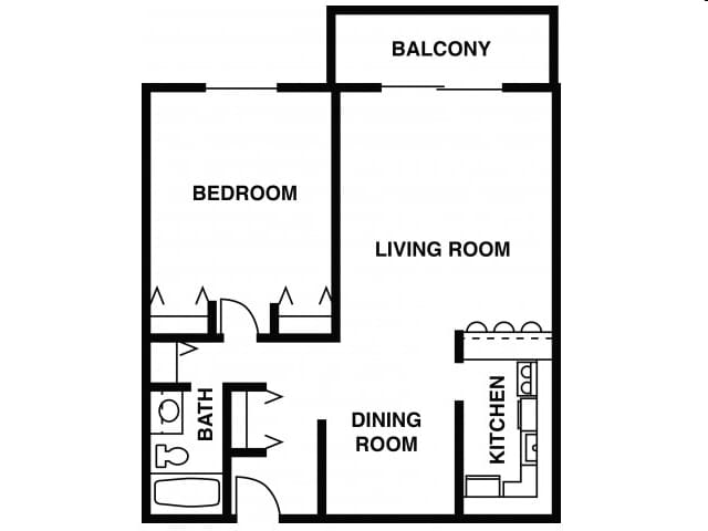 1BR/1BA - 1 Bed - 1 Bath 