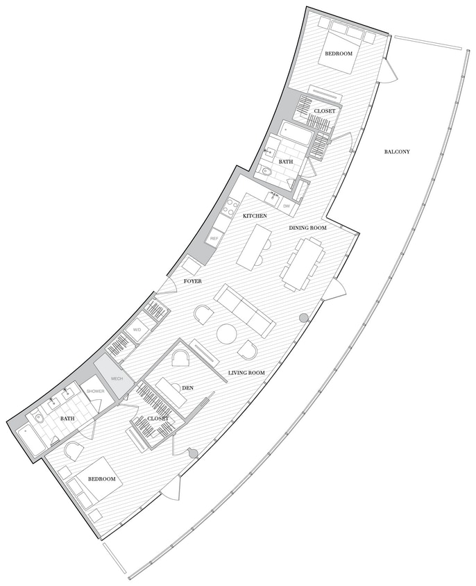 Floor Plan - 2 Bed 2 Bath Den B2DA
