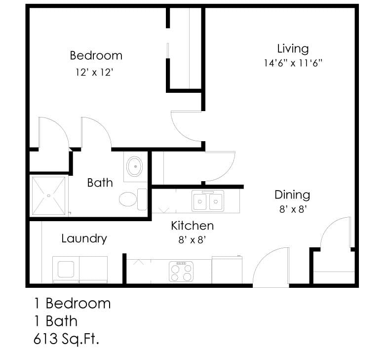 Floor Plan - One Bedroom