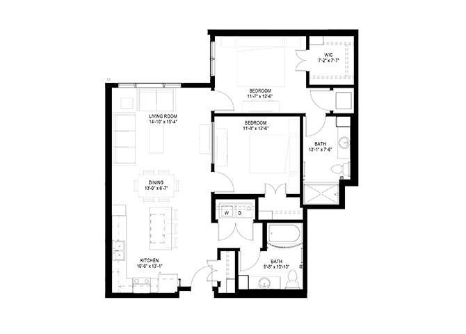 Floor Plan - Two Bedroom - E