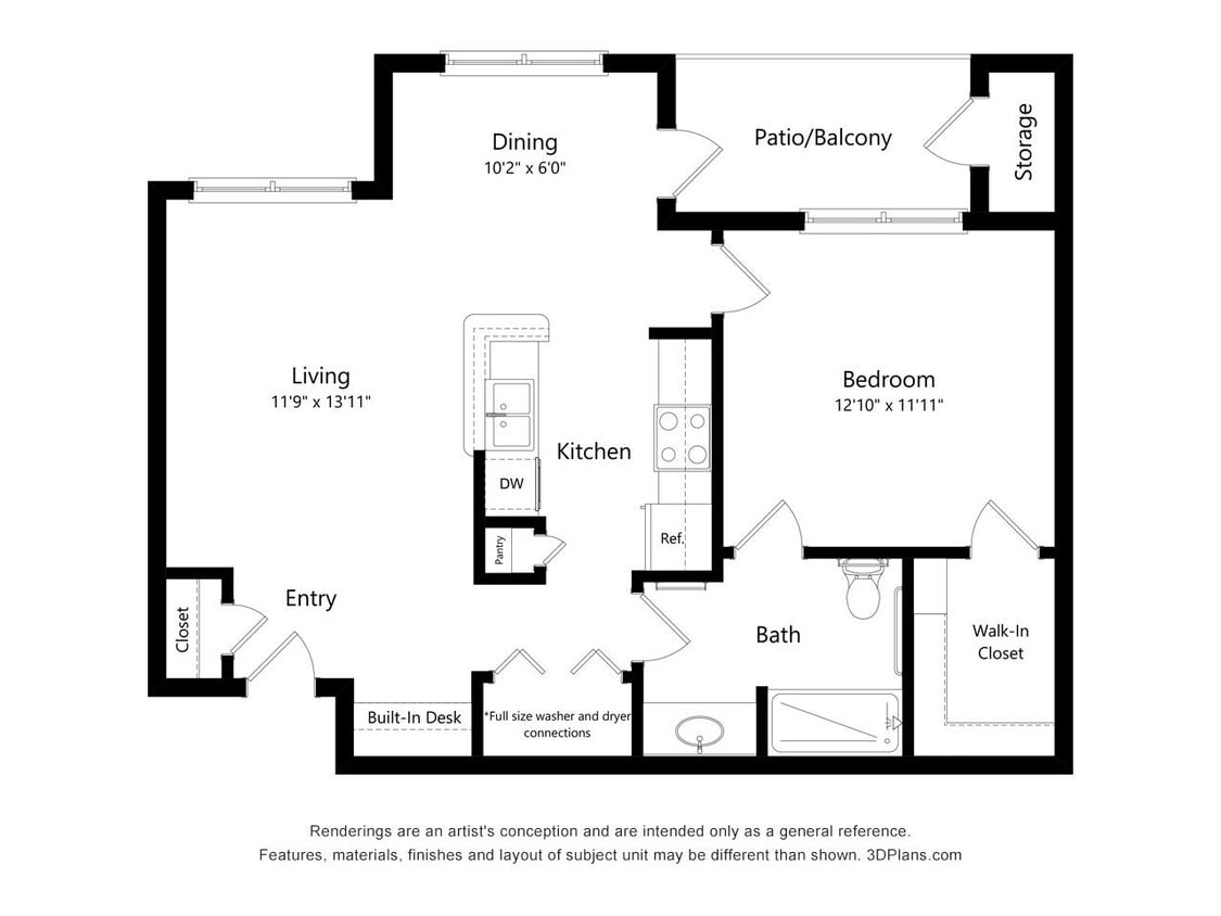 Floor Plan - One Bedroom