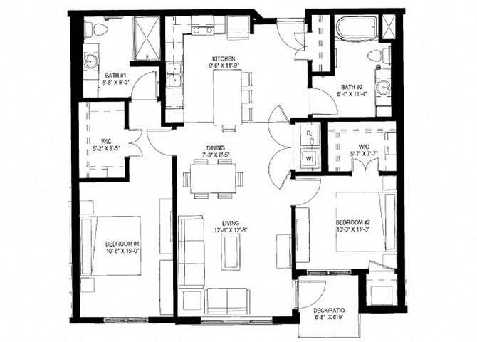 Floor Plan - Two Bedroom K
