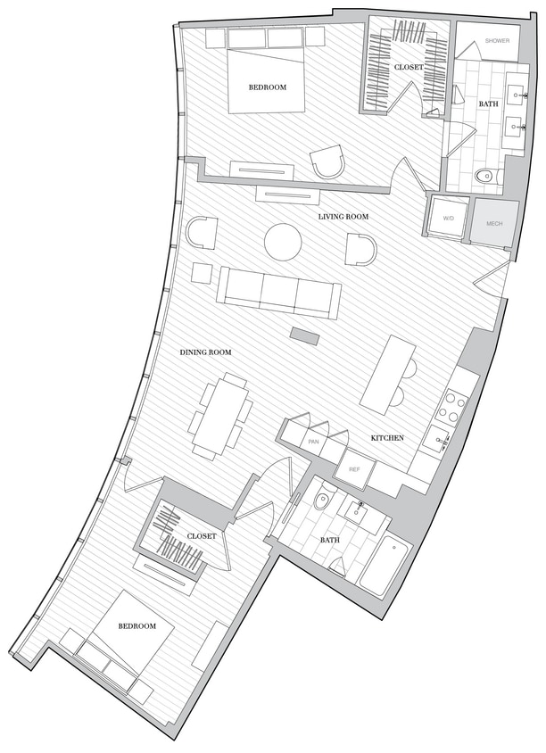 Floor Plan - 2 Bed 2 Bath B2L