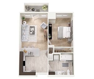 Floor Plan - 1x1 - B1