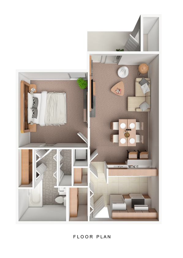 Floor Plan - 1 Bedroom One Bath