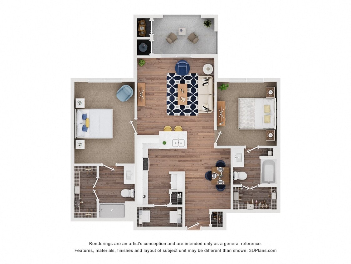 Floor Plan - Two Bedroom - Ellington