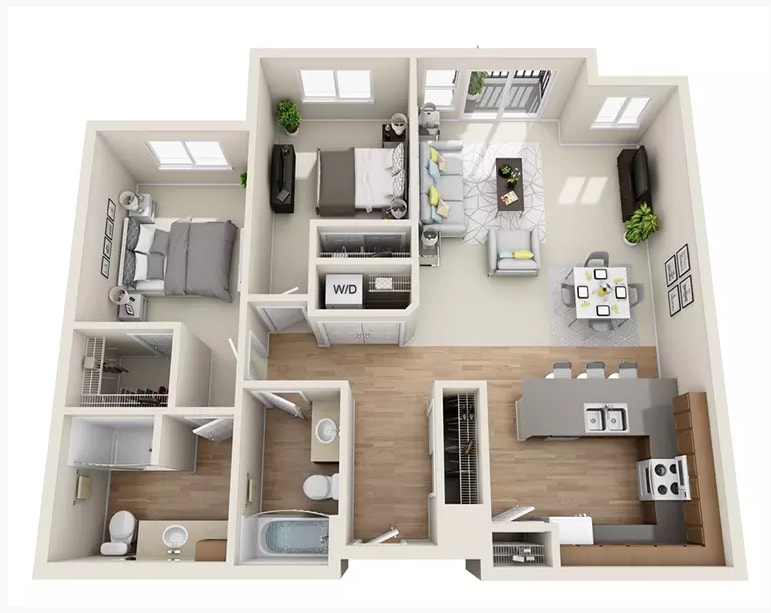 Floor Plan - 2x2 - D10