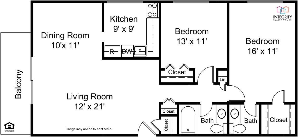 Floor Plan - 2 Bedroom 1.5 Bath
