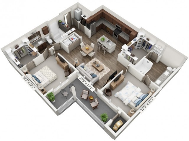 Floor plans are artist’s rendering. All dimensions are approximate. Actual product and specifications may vary in dimension or detail. Not all features are available in every apartment. Prices and availability are subject to change. - Sonata