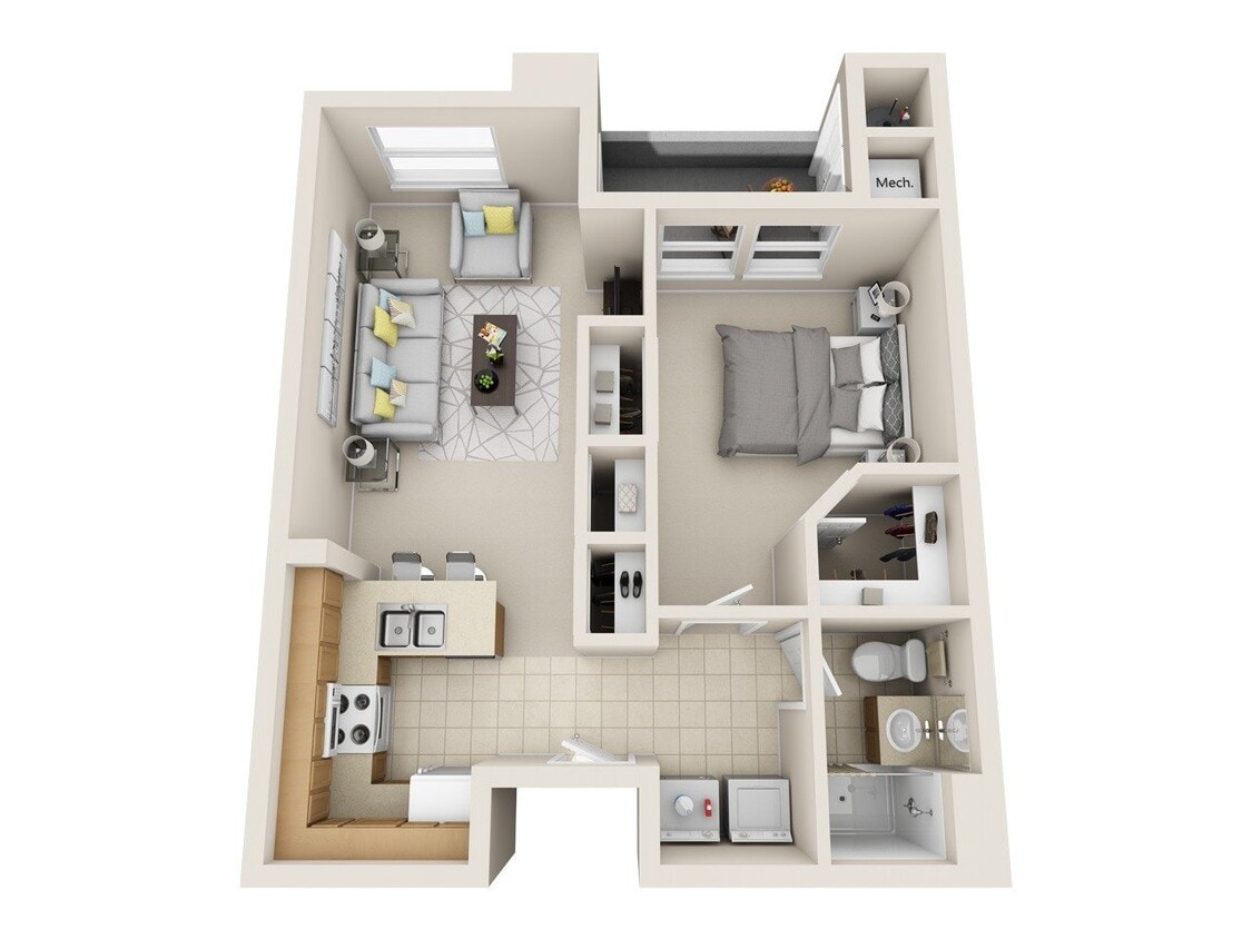 Floor Plan - 1 Bedroom 1 Bathroom