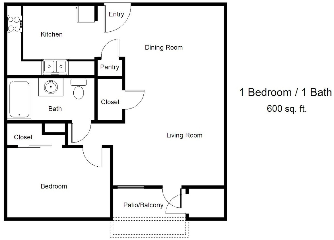 Floor Plan - One Bedroom
