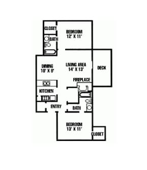 2BR/2BA - 2 Bedroom 2 Bath 957