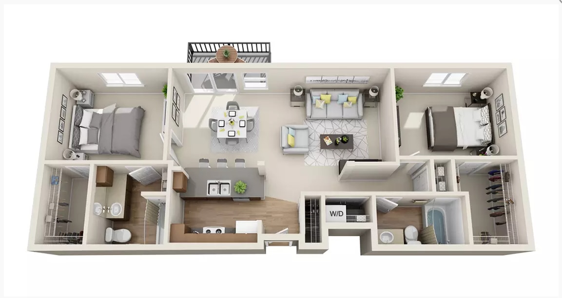 Floor Plan - 2x2 - D4