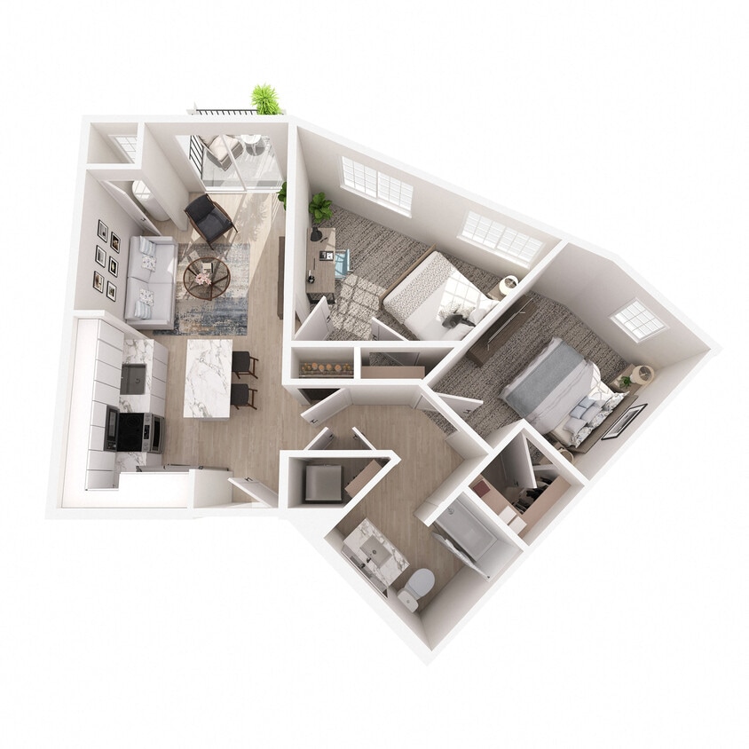 Floor Plan - 2 Bed 1 Bath