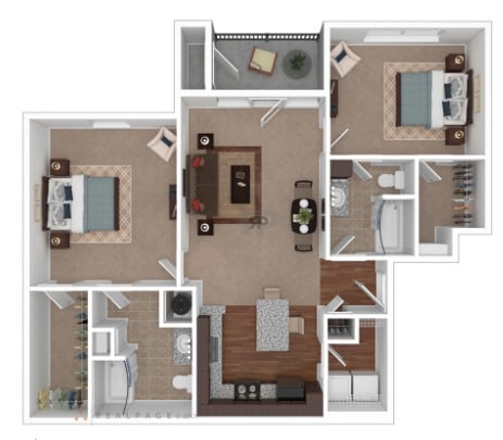 Floor Plan - 2 BD Craftsman Premier