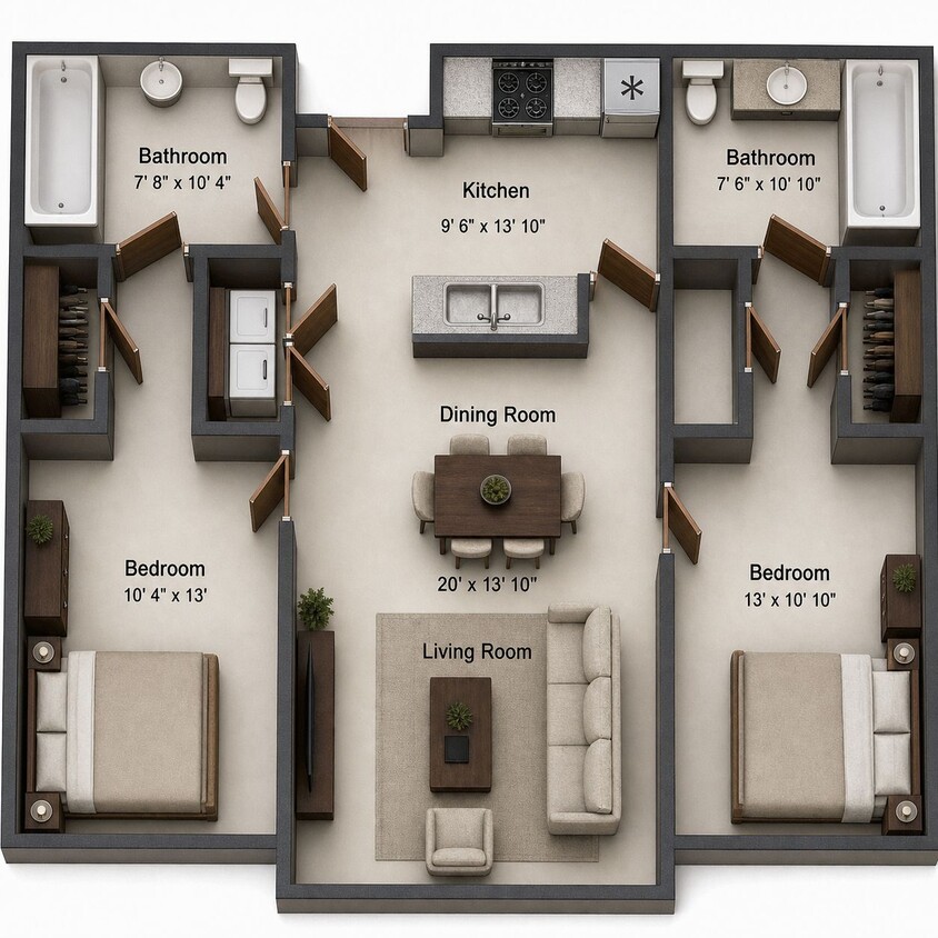Floor Plan - 2X2 D