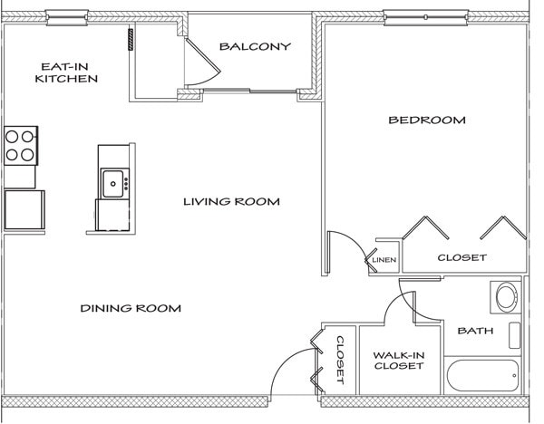 Floor Plan - One Bedroom