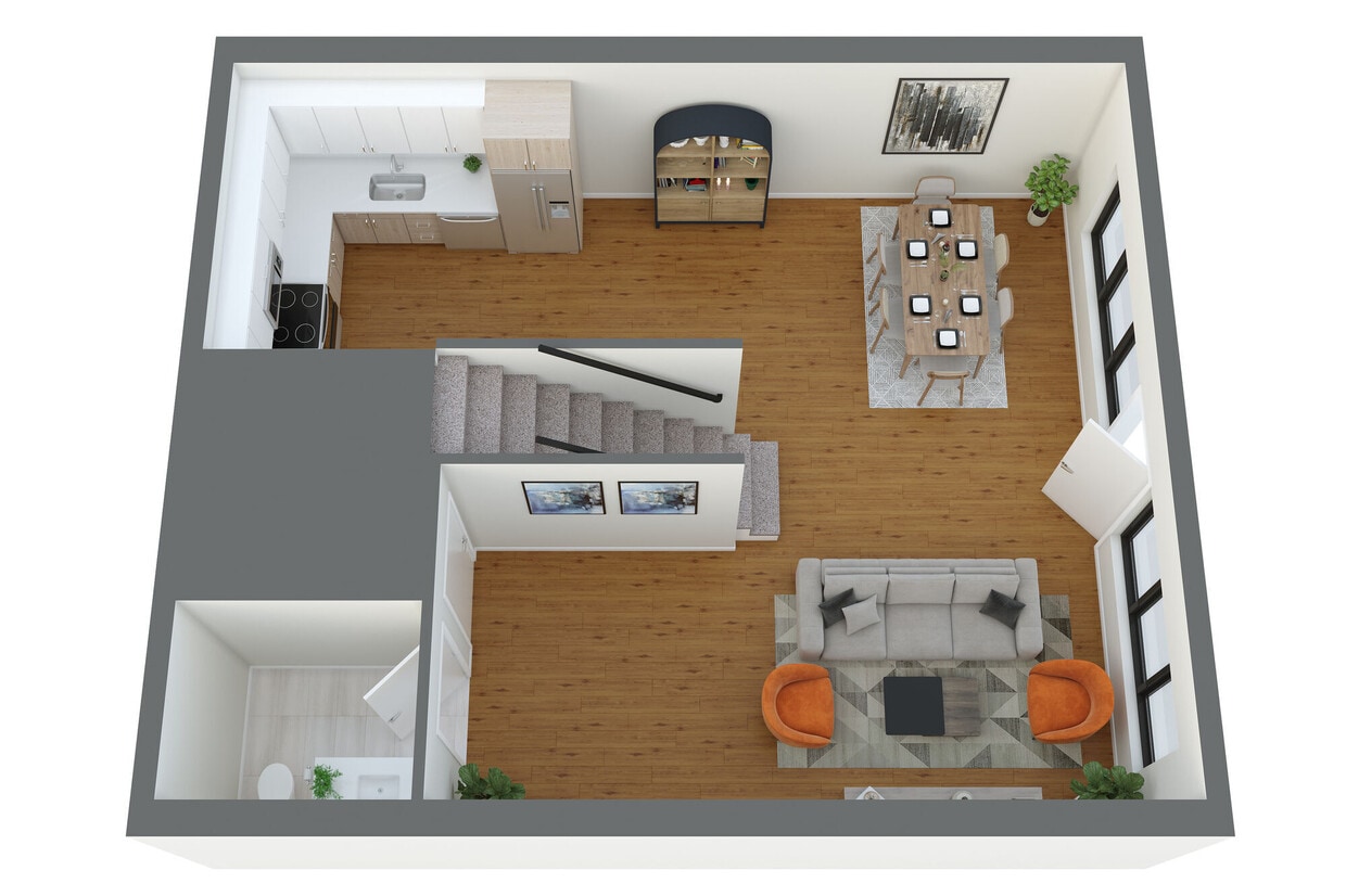 Floor Plan - T6 2 Bed/2.5 Bath Townhome