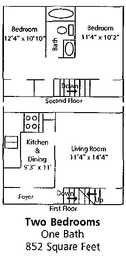2BR/1BA - Two Bed