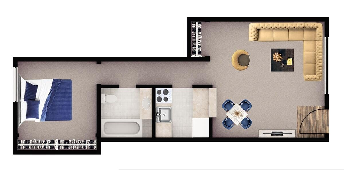 Floor Plan - 1x1 A5