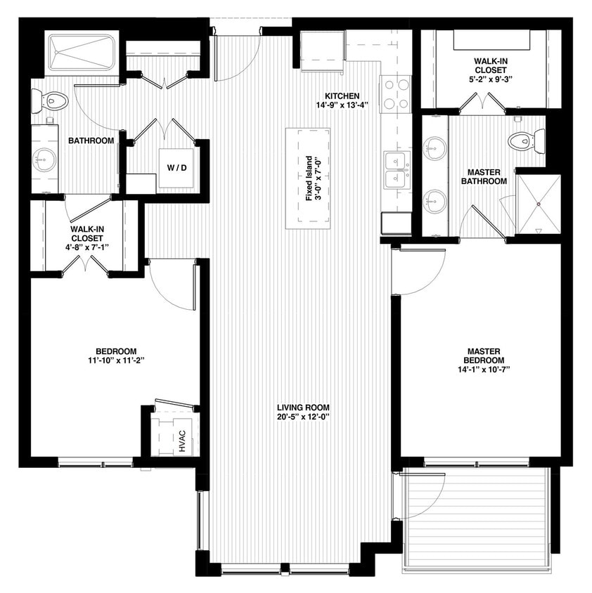 The Island Residences at Carlson Center - Grays - 2 Beds - 2 Baths - 1139 Sq. ft. - Grays