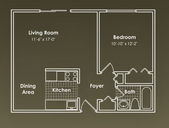 1BR/1BA - 1 BD Standard