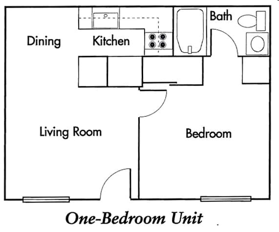 1BR/1BA - 1 Bedroom 1 Bath