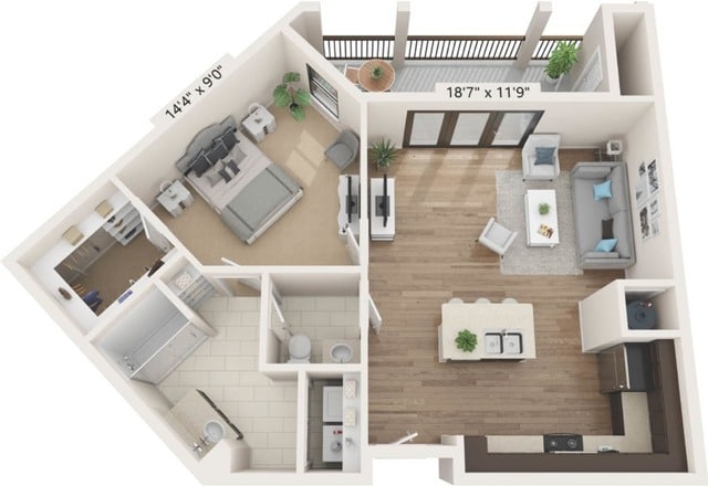 A3 | 1x1 | 805 sq ft - A3