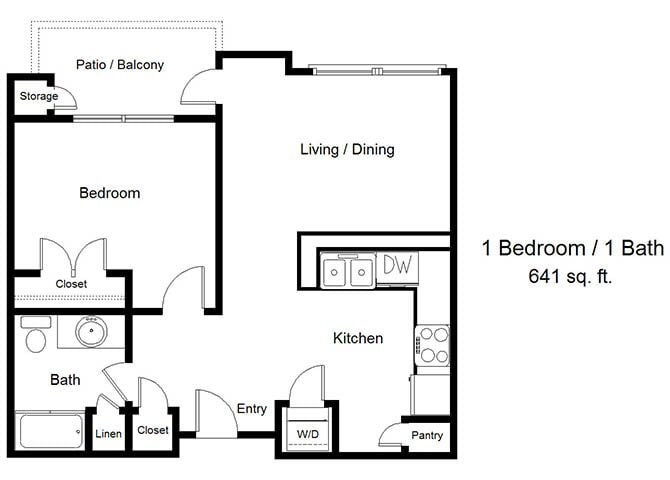 Floor Plan - One Bedroom A
