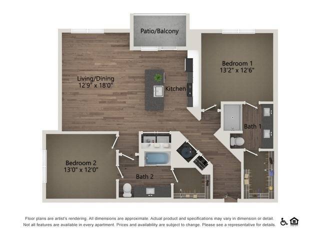 B2E | 2 bed 2 bath | 1236 sq ft - B2E