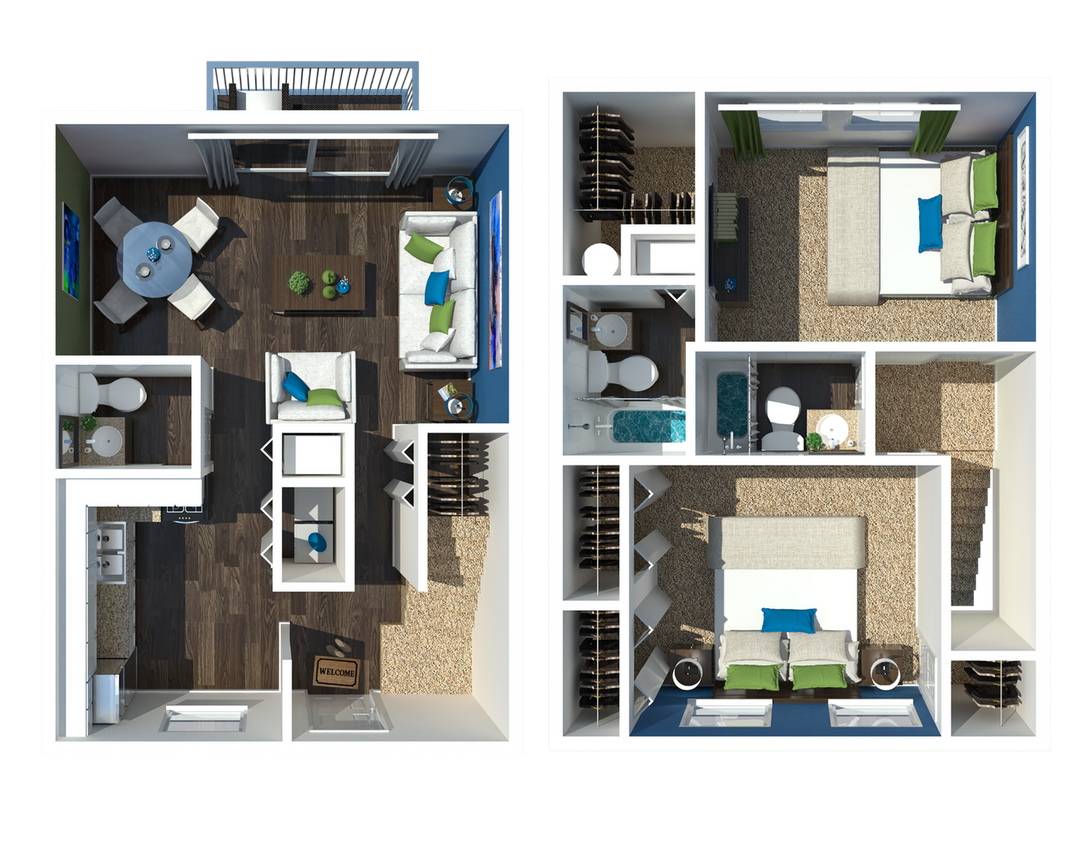 2 Bedroom 2.5 Bathroom Townhome - 2 Bedroom 2.5 Bath Townhome