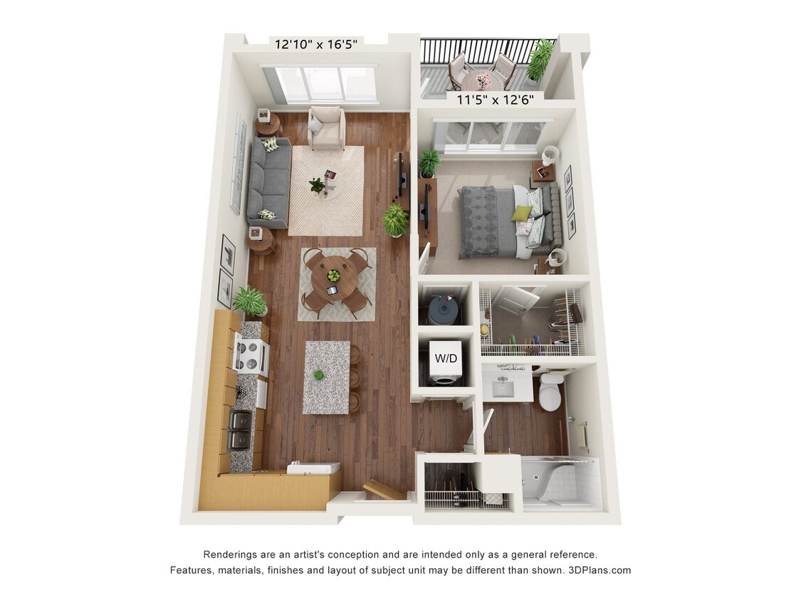 Floor Plan - One Bedroom - B