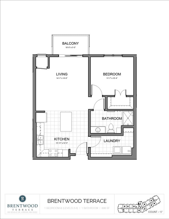 Floor Plan - One Bedroom