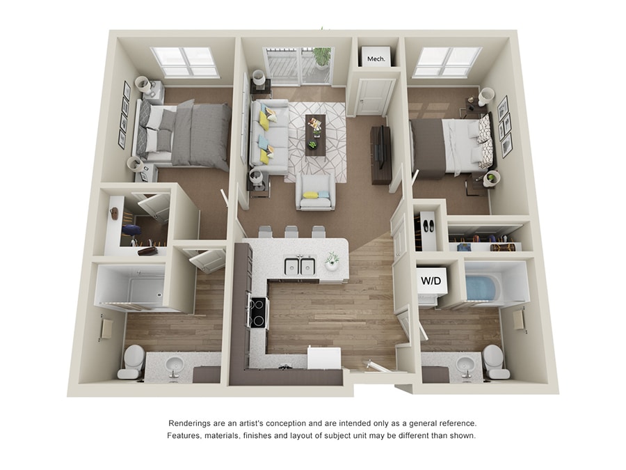 Floor Plan - 2x2 - D2.2