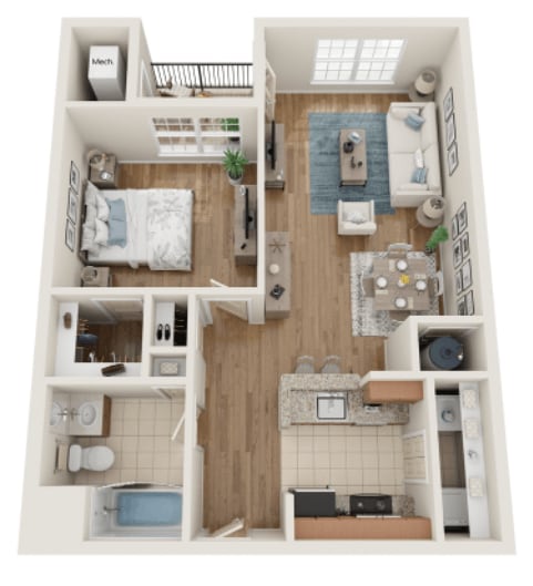 Floor Plan - Type A - One Bedroom