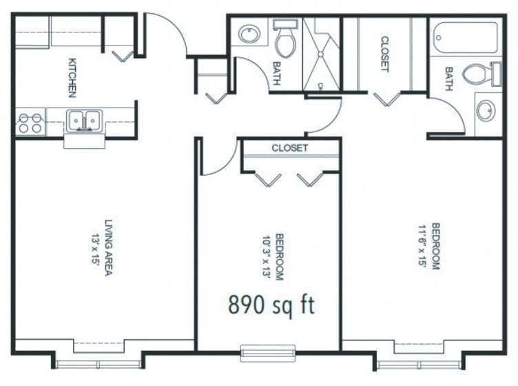 Floor Plan - 2B/2B
