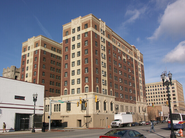 View from the southeast - Genesis Towers Senior Highrise Apartments