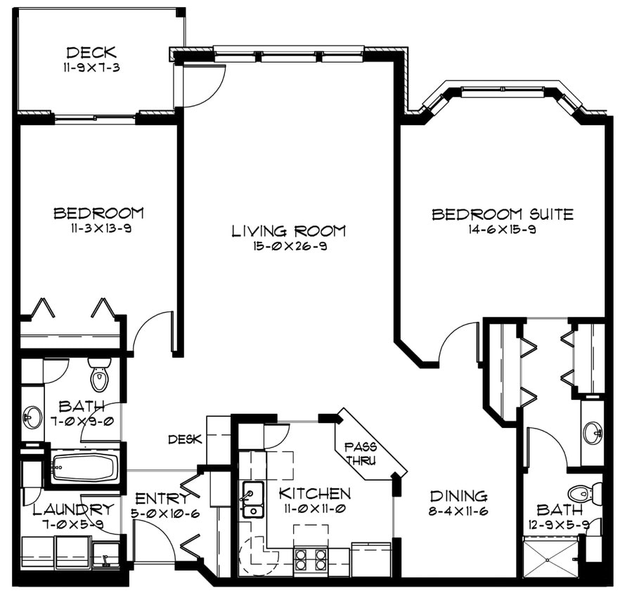Floor Plan - Laurel East | Two Bed E