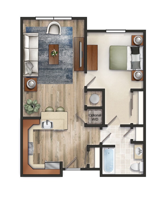 Floor Plan - 1 Bedroom