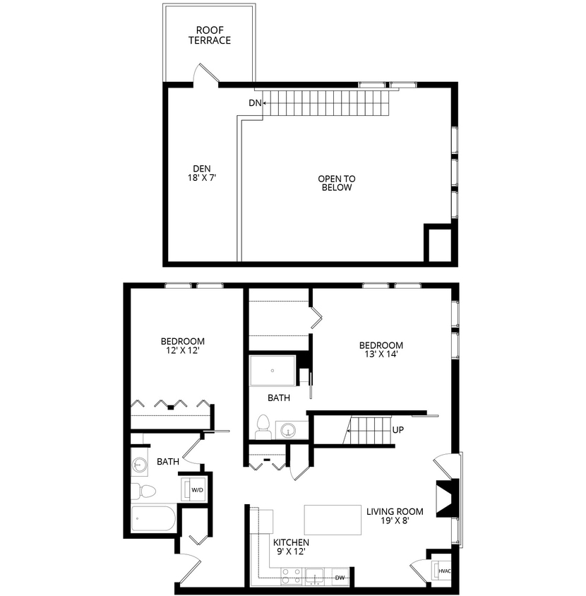 Floor Plan - 2x2 Loft Den C16