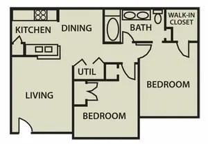 Floor Plan - 1 Bed | 1 Bath 