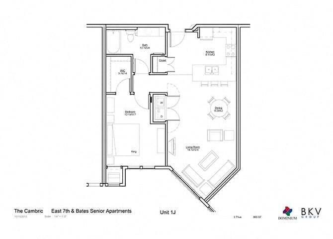 Floor Plan - One Bedroom J
