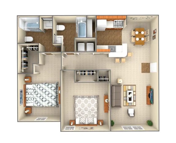 Floor Plan - 2 BR 50
