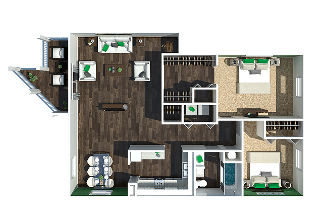 Two Bedroom Floorplan - 2 Bedroom | One Bathroom