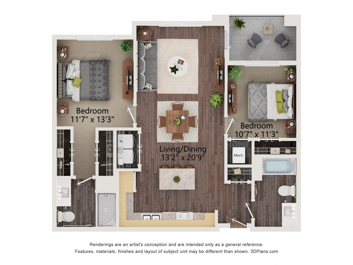 Floor Plan - Two Bedroom - 2A