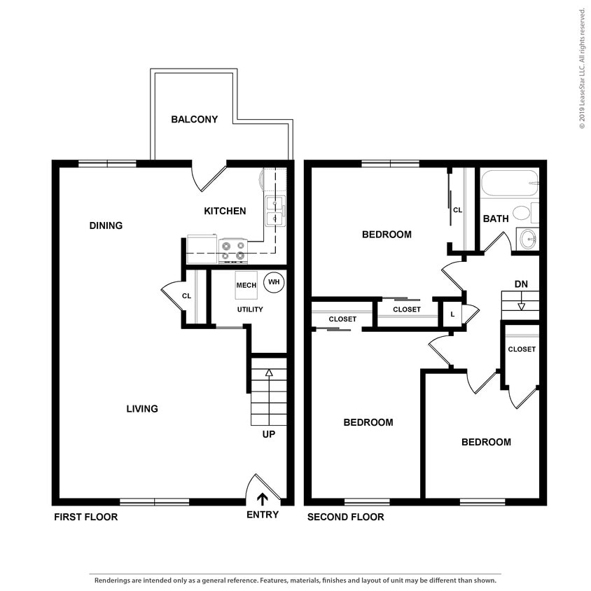 Floor Plan - 3 Bedroom Townhouse