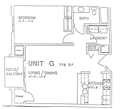 UNIT G - 1BR/1.0BA